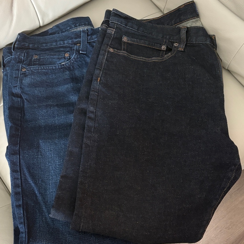 GAP Men's Straight Jeans - 2 pair Dark Blue jeans.